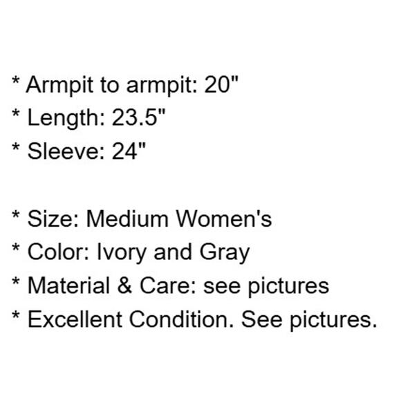 Jones NY Jacket Womens Medium Ivory Gray Linen Blend Mandarin Collar Blazer - Picture 5 of 16